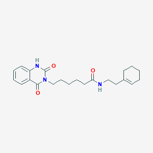molecular formula C22H29N3O3 B2941556 N-[2-(cyclohexen-1-yl)ethyl]-6-(2,4-dioxo-1H-quinazolin-3-yl)hexanamide CAS No. 932990-07-3