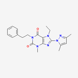 8-(3,5-dimethyl-1H-pyrazol-1-yl)-7-ethyl-3-methyl-1-phenethyl-1H-purine-2,6(3H,7H)-dione