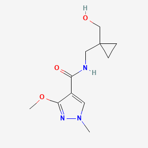 molecular formula C11H17N3O3 B2941560 N-((1-(hydroxymethyl)cyclopropyl)methyl)-3-methoxy-1-methyl-1H-pyrazole-4-carboxamide CAS No. 1257553-56-2