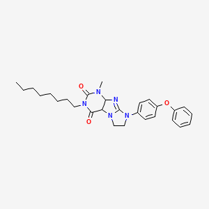 molecular formula C28H33N5O3 B2941563 1-methyl-3-octyl-8-(4-phenoxyphenyl)-1H,2H,3H,4H,6H,7H,8H-imidazo[1,2-g]purine-2,4-dione CAS No. 921050-34-2