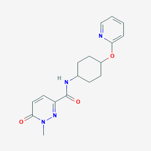 molecular formula C17H20N4O3 B2941570 1-甲基-6-氧代-N-((1r,4r)-4-(吡啶-2-氧基)环己基)-1,6-二氢哒嗪-3-甲酰胺 CAS No. 2034450-15-0