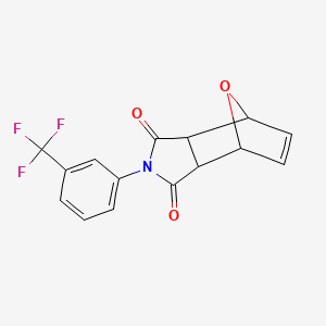 molecular formula C15H10F3NO3 B2941571 2-[3-(trifluoromethyl)phenyl]-3a,4,7,7a-tetrahydro-1H-4,7-epoxyisoindole-1,3(2H)-dione CAS No. 433264-21-2