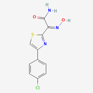 molecular formula C11H8ClN3O2S B2941582 (E)-2-(4-(4-chlorophenyl)thiazol-2-yl)-2-(hydroxyimino)acetamide CAS No. 342778-83-0