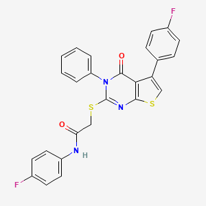 N-(4-fluorophenyl)-2-((5-(4-fluorophenyl)-4-oxo-3-phenyl-3,4-dihydrothieno[2,3-d]pyrimidin-2-yl)thio)acetamide