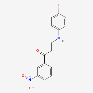molecular formula C15H13IN2O3 B2941588 3-(4-碘苯胺基)-1-(3-硝基苯基)-1-丙酮 CAS No. 477320-58-4