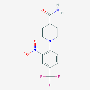 1-[2-Nitro-4-(trifluoromethyl)phenyl]piperidine-4-carboxamide