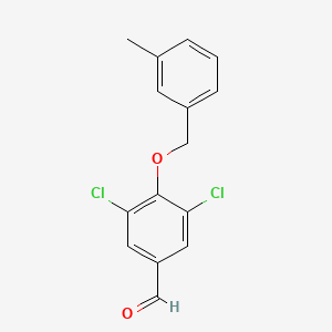 molecular formula C15H12Cl2O2 B2941596 3,5-二氯-4-[(3-甲基苄基)氧基]苯甲醛 CAS No. 591210-43-4