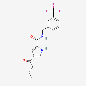 molecular formula C17H17F3N2O2 B2941597 4-butyryl-N-[3-(trifluoromethyl)benzyl]-1H-pyrrole-2-carboxamide CAS No. 478259-57-3
