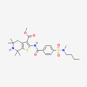 Methyl 2-[[4-[butyl(methyl)sulfamoyl]benzoyl]amino]-5,5,7,7-tetramethyl-4,6-dihydrothieno[2,3-c]pyridine-3-carboxylate