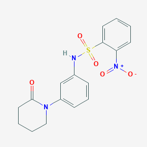 molecular formula C17H17N3O5S B2941619 2-nitro-N-(3-(2-oxopiperidin-1-yl)phenyl)benzenesulfonamide CAS No. 941983-15-9