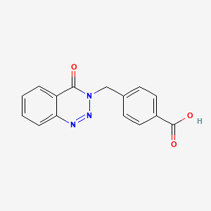molecular formula C15H11N3O3 B2941633 4-[(4-Oxo-1,2,3-benzotriazin-3-yl)methyl]benzoic acid CAS No. 438574-92-6