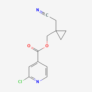 molecular formula C12H11ClN2O2 B2941638 [1-(Cyanomethyl)cyclopropyl]methyl 2-chloropyridine-4-carboxylate CAS No. 1394762-42-5