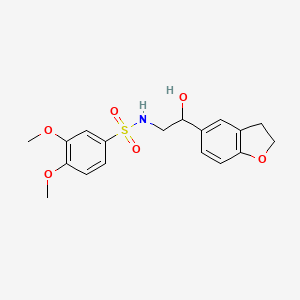 molecular formula C18H21NO6S B2941642 N-(2-(2,3-dihydrobenzofuran-5-yl)-2-hydroxyethyl)-3,4-dimethoxybenzenesulfonamide CAS No. 1421501-73-6