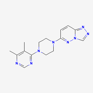 molecular formula C15H18N8 B2941643 6-[4-(5,6-Dimethylpyrimidin-4-yl)piperazin-1-yl]-[1,2,4]triazolo[4,3-b]pyridazine CAS No. 2380087-93-2