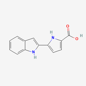 molecular formula C13H10N2O2 B2941650 5-(1H-indol-2-yl)-1H-pyrrole-2-carboxylic acid CAS No. 1706460-98-1