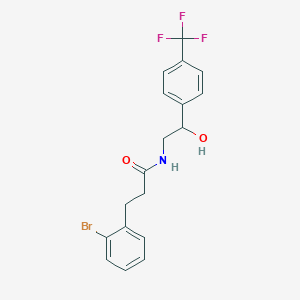 molecular formula C18H17BrF3NO2 B2941652 3-(2-bromophenyl)-N-(2-hydroxy-2-(4-(trifluoromethyl)phenyl)ethyl)propanamide CAS No. 1788772-00-8