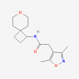molecular formula C15H22N2O3 B2941656 2-(3,5-dimethylisoxazol-4-yl)-N-(7-oxaspiro[3.5]nonan-1-yl)acetamide CAS No. 2176125-82-7