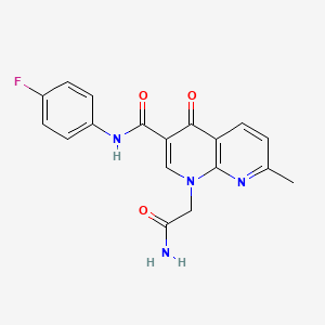 molecular formula C18H15FN4O3 B2941657 1-(2-amino-2-oxoethyl)-N-(4-fluorophenyl)-7-methyl-4-oxo-1,4-dihydro-1,8-naphthyridine-3-carboxamide CAS No. 1251543-98-2