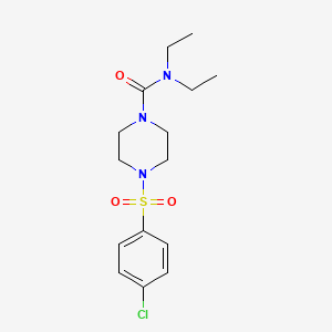 4-(4-chlorophenyl)sulfonyl-N,N-diethylpiperazine-1-carboxamide