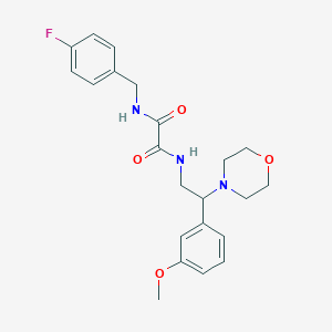 molecular formula C22H26FN3O4 B2941663 N1-(4-fluorobenzyl)-N2-(2-(3-methoxyphenyl)-2-morpholinoethyl)oxalamide CAS No. 941976-32-5