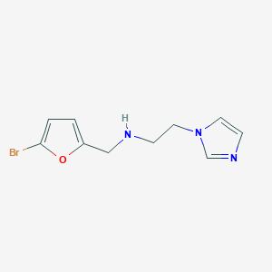 molecular formula C10H12BrN3O B2941664 [(5-溴呋喃-2-基)甲基][2-(1H-咪唑-1-基)乙基]胺 CAS No. 1250546-29-2