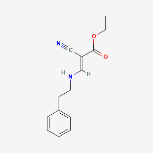 molecular formula C14H16N2O2 B2941665 2-氰基-3-[(2-苯乙基)氨基]丙-2-烯酸乙酯 CAS No. 909527-61-3