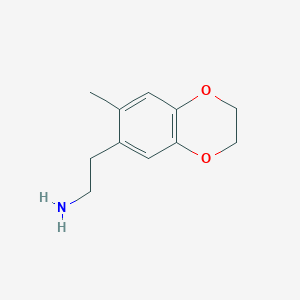 molecular formula C11H15NO2 B2941667 2-(7-Methyl-2,3-dihydro-1,4-benzodioxin-6-yl)ethanamine CAS No. 1368636-62-7