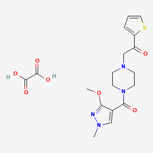 2-(4-(3-methoxy-1-methyl-1H-pyrazole-4-carbonyl)piperazin-1-yl)-1-(thiophen-2-yl)ethanone oxalate