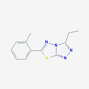 molecular formula C12H12N4S B294169 3-Ethyl-6-(2-methylphenyl)[1,2,4]triazolo[3,4-b][1,3,4]thiadiazole 