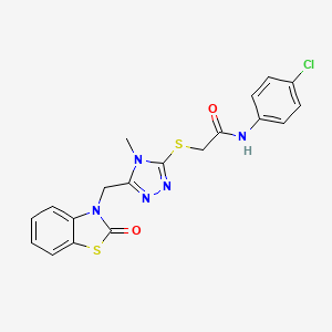 N-(4-chlorophenyl)-2-((4-methyl-5-((2-oxobenzo[d]thiazol-3(2H)-yl)methyl)-4H-1,2,4-triazol-3-yl)thio)acetamide