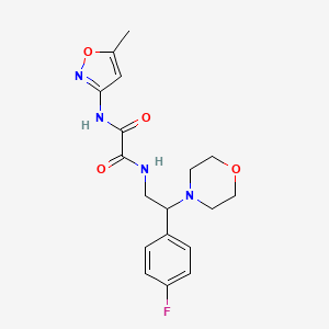 molecular formula C18H21FN4O4 B2941695 N1-(2-(4-fluorophenyl)-2-morpholinoethyl)-N2-(5-methylisoxazol-3-yl)oxalamide CAS No. 941976-59-6
