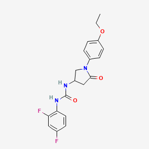 molecular formula C19H19F2N3O3 B2941696 1-(2,4-二氟苯基)-3-(1-(4-乙氧基苯基)-5-氧代吡咯烷-3-基)脲 CAS No. 894017-63-1