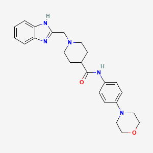 molecular formula C24H29N5O2 B2941704 1-((1H-苯并[d]咪唑-2-基)甲基)-N-(4-吗啉苯基)哌啶-4-甲酰胺 CAS No. 1207052-59-2
