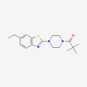 molecular formula C18H25N3OS B2941706 1-(4-(6-乙基苯并[d]噻唑-2-基)哌嗪-1-基)-2,2-二甲基丙烷-1-酮 CAS No. 897468-38-1