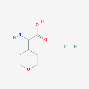 molecular formula C8H16ClNO3 B2941709 2-(甲基氨基)-2-(氧杂环-4-基)乙酸盐酸盐 CAS No. 2171783-18-7