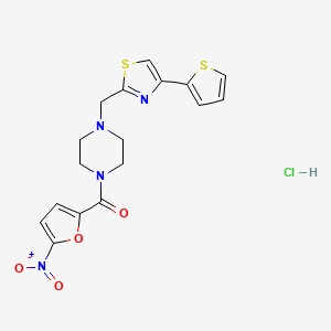 (5-Nitrofuran-2-yl)(4-((4-(thiophen-2-yl)thiazol-2-yl)methyl)piperazin-1-yl)methanone hydrochloride