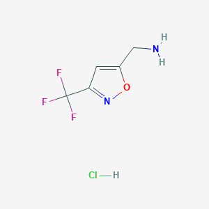 molecular formula C5H6ClF3N2O B2941729 [3-(三氟甲基)-1,2-恶唑-5-基]甲胺盐酸盐 CAS No. 1364678-00-1