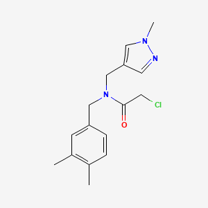 molecular formula C16H20ClN3O B2941733 2-Chloro-N-[(3,4-dimethylphenyl)methyl]-N-[(1-methylpyrazol-4-yl)methyl]acetamide CAS No. 2418712-28-2