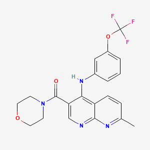 (7-Methyl-4-((3-(trifluoromethoxy)phenyl)amino)-1,8-naphthyridin-3-yl)(morpholino)methanone