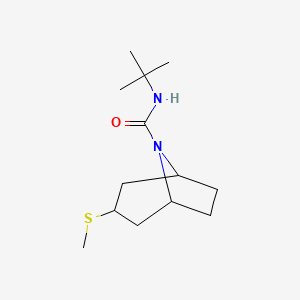 molecular formula C13H24N2OS B2941752 (1R,5S)-N-(tert-butyl)-3-(methylthio)-8-azabicyclo[3.2.1]octane-8-carboxamide CAS No. 1705184-03-7