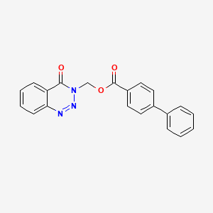 molecular formula C21H15N3O3 B2941760 (4-Oxo-1,2,3-benzotriazin-3-yl)methyl 4-phenylbenzoate CAS No. 452938-20-4