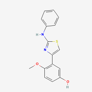 molecular formula C16H14N2O2S B2941770 3-(2-Anilino-1,3-thiazol-4-yl)-4-methoxybenzenol CAS No. 1022104-58-0