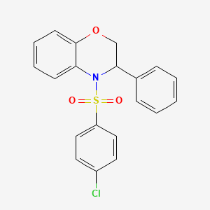 molecular formula C20H16ClNO3S B2941776 4-(4-Chlorophenyl)sulfonyl-3-phenyl-2,3-dihydro-1,4-benzoxazine CAS No. 338962-41-7