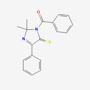 molecular formula C18H16N2OS B2941777 (2,2-Dimethyl-4-phenyl-5-sulfanylideneimidazol-1-yl)-phenylmethanone CAS No. 58488-86-1