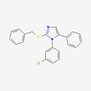 molecular formula C22H17ClN2S B2941779 2-(benzylthio)-1-(3-chlorophenyl)-5-phenyl-1H-imidazole CAS No. 1207001-61-3
