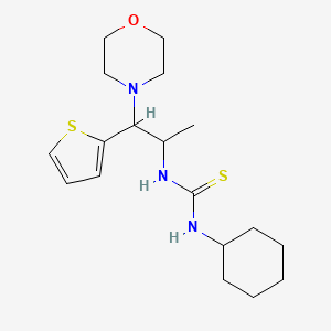 molecular formula C18H29N3OS2 B2941785 1-Cyclohexyl-3-(1-morpholino-1-(thiophen-2-yl)propan-2-yl)thiourea CAS No. 863017-45-2