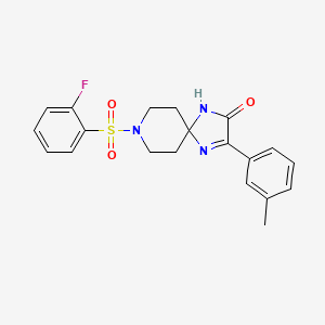 8-((2-Fluorophenyl)sulfonyl)-3-(m-tolyl)-1,4,8-triazaspiro[4.5]dec-3-en-2-one
