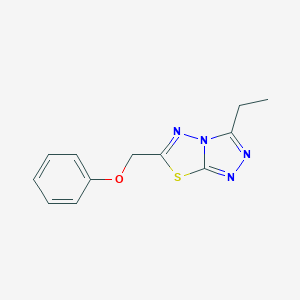 molecular formula C12H12N4OS B294179 3-Ethyl-6-(phenoxymethyl)[1,2,4]triazolo[3,4-b][1,3,4]thiadiazole 