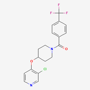 molecular formula C18H16ClF3N2O2 B2941810 (4-((3-Chloropyridin-4-yl)oxy)piperidin-1-yl)(4-(trifluoromethyl)phenyl)methanone CAS No. 2034578-06-6