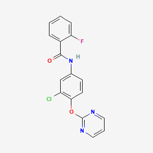 molecular formula C17H11ClFN3O2 B2941816 N-(3-Chloro-4-(2-pyrimidinyloxy)phenyl)-2-fluorobenzenecarboxamide CAS No. 338413-31-3